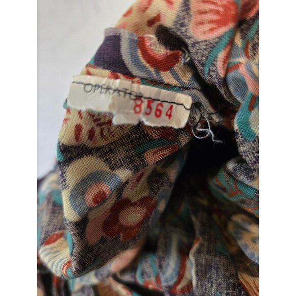 Vintage 70s Boho Floral Maxi Dress With Cap Sleeves Adjustable Neckline - Picture 5 of 6